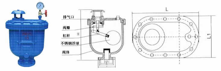 CARX復(fù)合式排氣閥結(jié)構(gòu)圖 CARX復(fù)合式排氣閥結(jié)構(gòu)圖