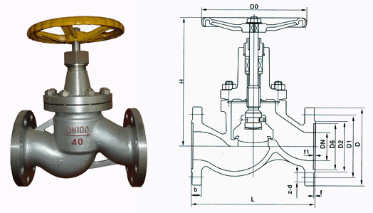 J41B氨用截止閥結(jié)構(gòu)圖 J41B氨用截止閥結(jié)構(gòu)圖