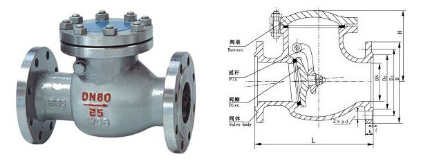 國標(biāo)旋啟式止回閥結(jié)構(gòu)圖